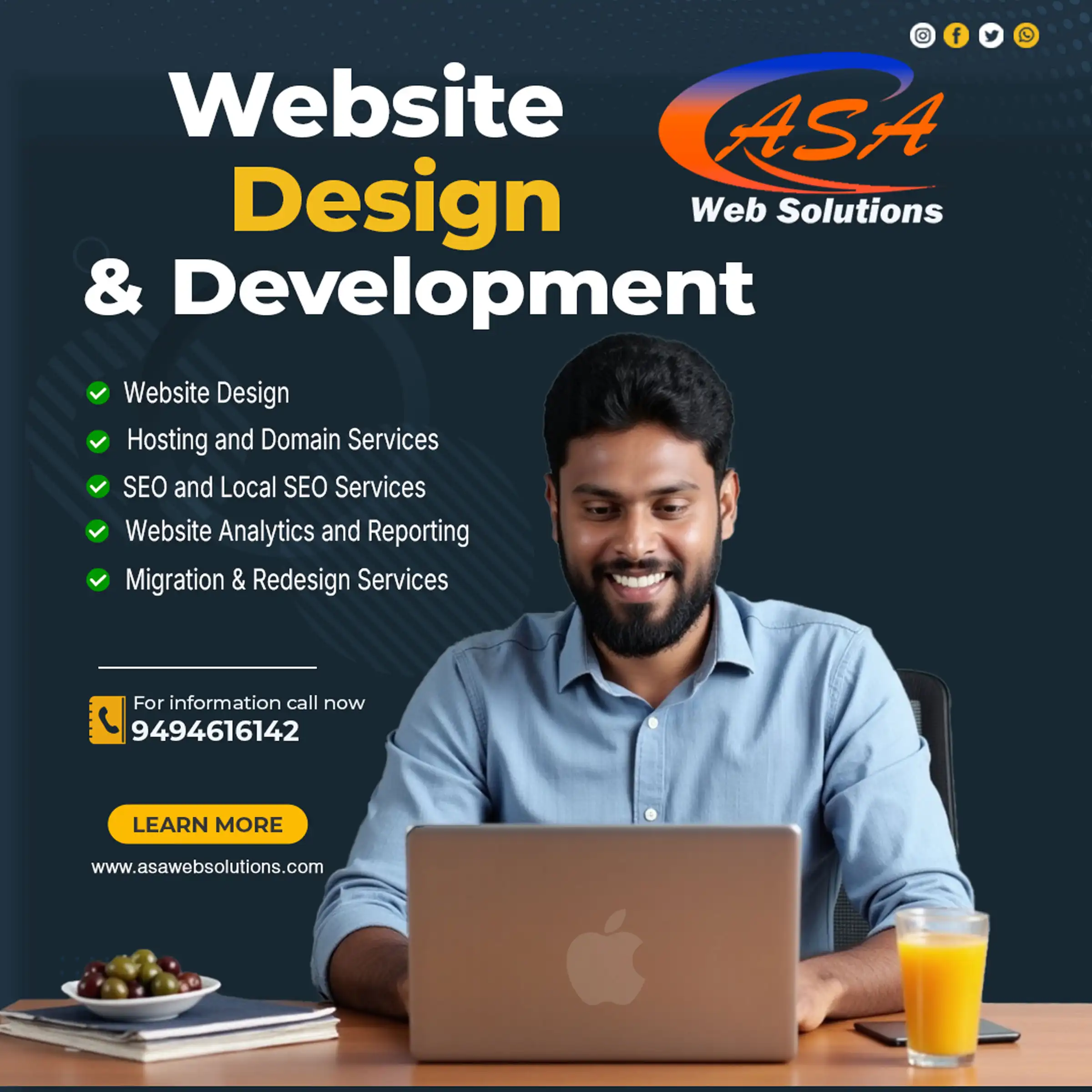 ASA Web Solutions – Professional Website Design & Development services including hosting, SEO, analytics, and redesign solutions.